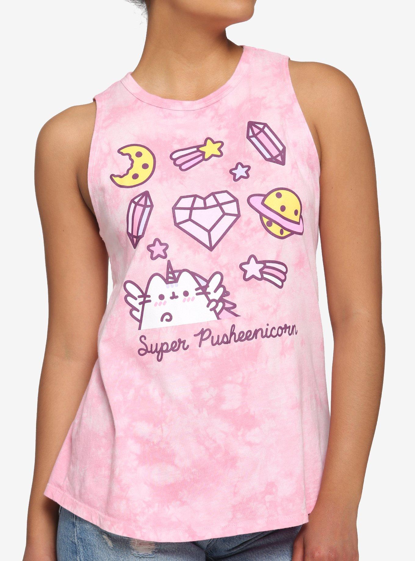 Pusheen Unicorn Pink Tie-Dye Girls Tank Top, MULTI, hi-res