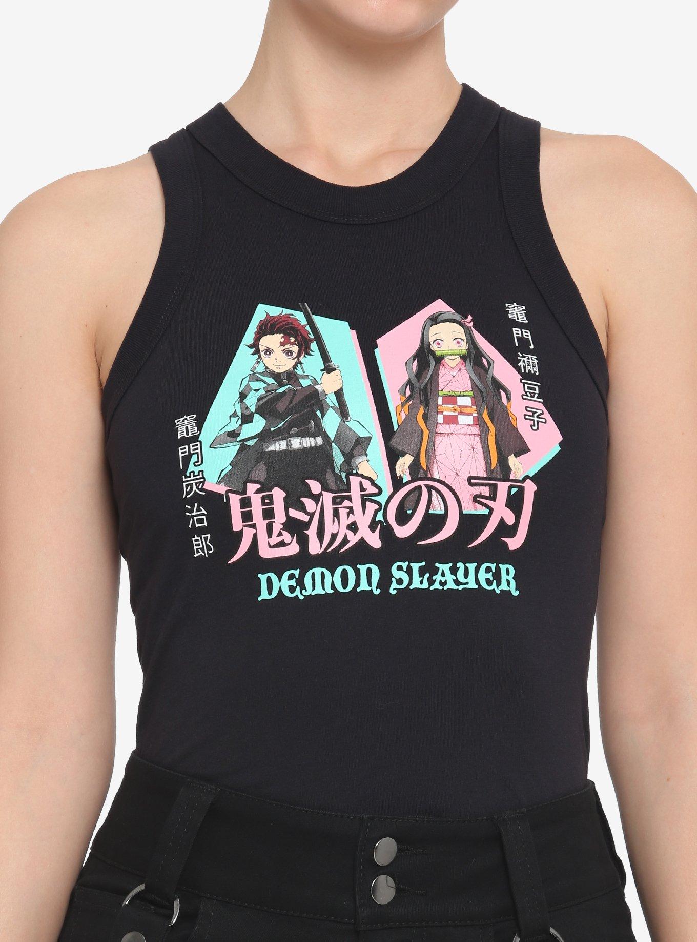 Demon Slayer: Kimetsu No Yaiba Tanjiro & Nezuko Girls Fitted Racer Tank Top, MULTI, hi-res