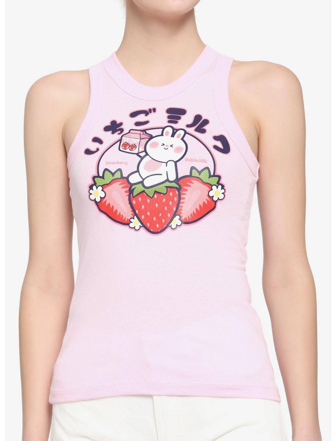Strawberry Milk Bunny Girls Tank Top, MULTI, hi-res