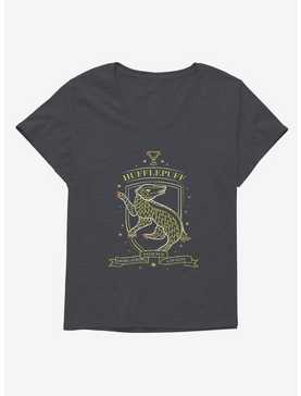 Harry Potter Sketched Hufflepuff Crest Girls T-Shirt Plus Size, , hi-res