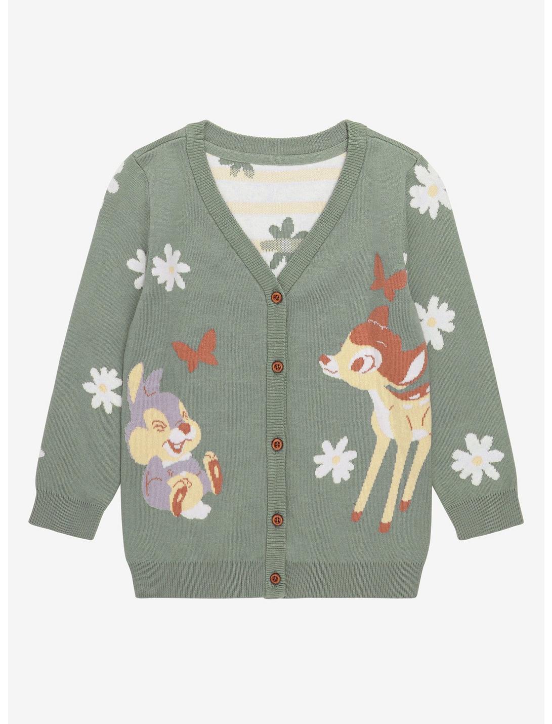 Our Universe Disney Bambi 80th Anniversary Thumper & Bambi Floral Toddler Cardigan - BoxLunch Exclusive, SAGE GREEN, hi-res
