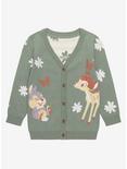 Our Universe Disney Bambi 80th Anniversary Thumper & Bambi Floral Toddler Cardigan - BoxLunch Exclusive, SAGE GREEN, hi-res