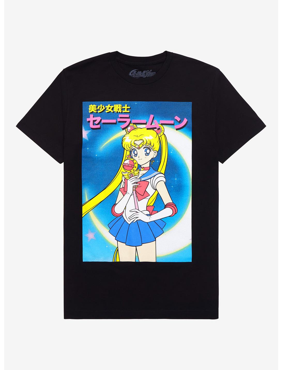Sailor Moon Portrait Poster T-Shirt, BLACK, hi-res