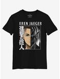 Attack On Titan Eren Jaeger Split T-Shirt, BLACK, hi-res