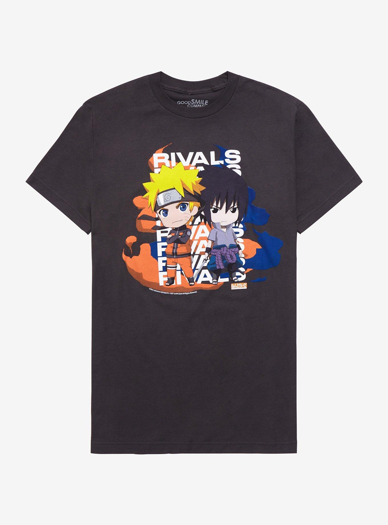Naruto Shippuden Nendoroid Naruto & Sasuke T-Shirt, CHARCOAL, hi-res