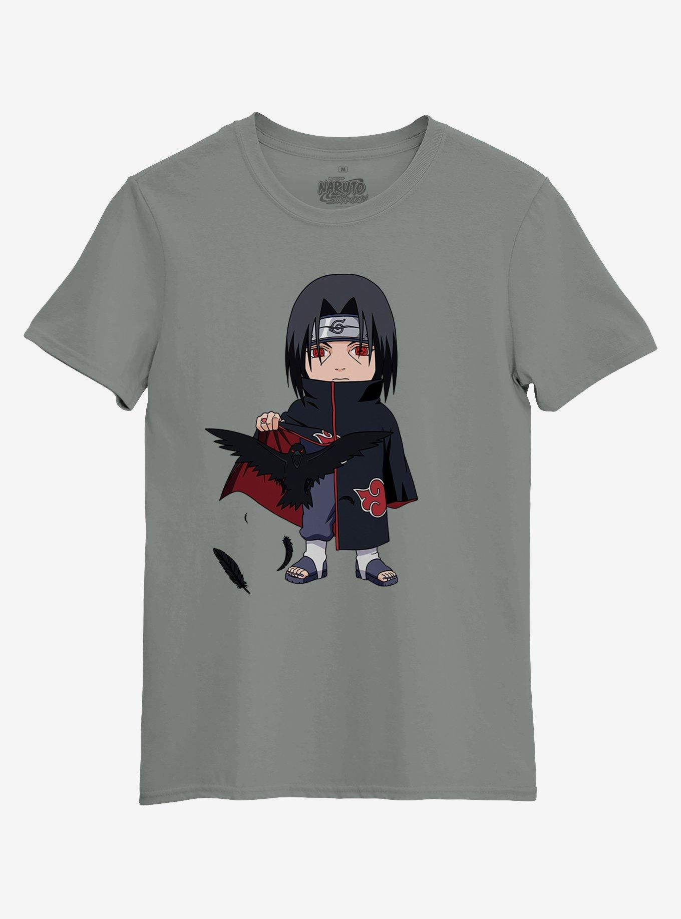 Naruto Shippuden Chibi Itachi & Raven T-Shirt, GREY, hi-res