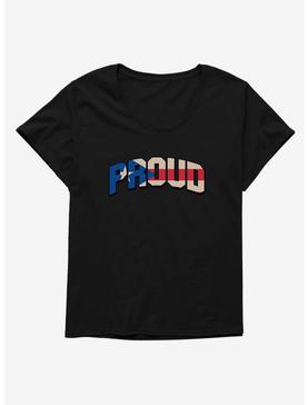 Puerto Rican And Proud Flag Script Womens T-Shirt Plus Size, , hi-res