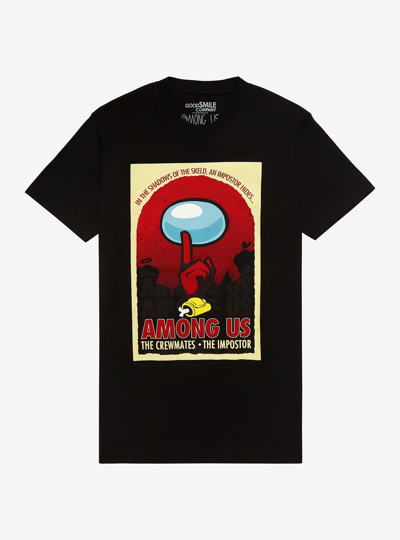 Among Us Red Crewmate Imposter Poster T-Shirt, BLACK, hi-res