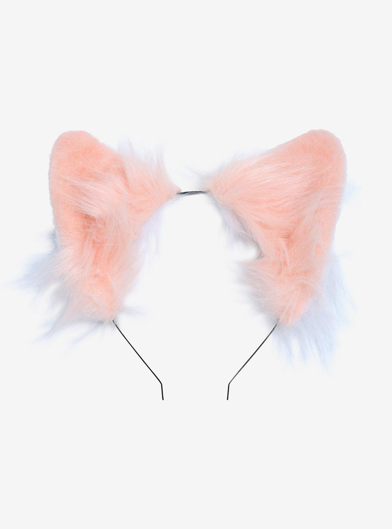 Pink & White Reversible Cat Ear Headband, , hi-res
