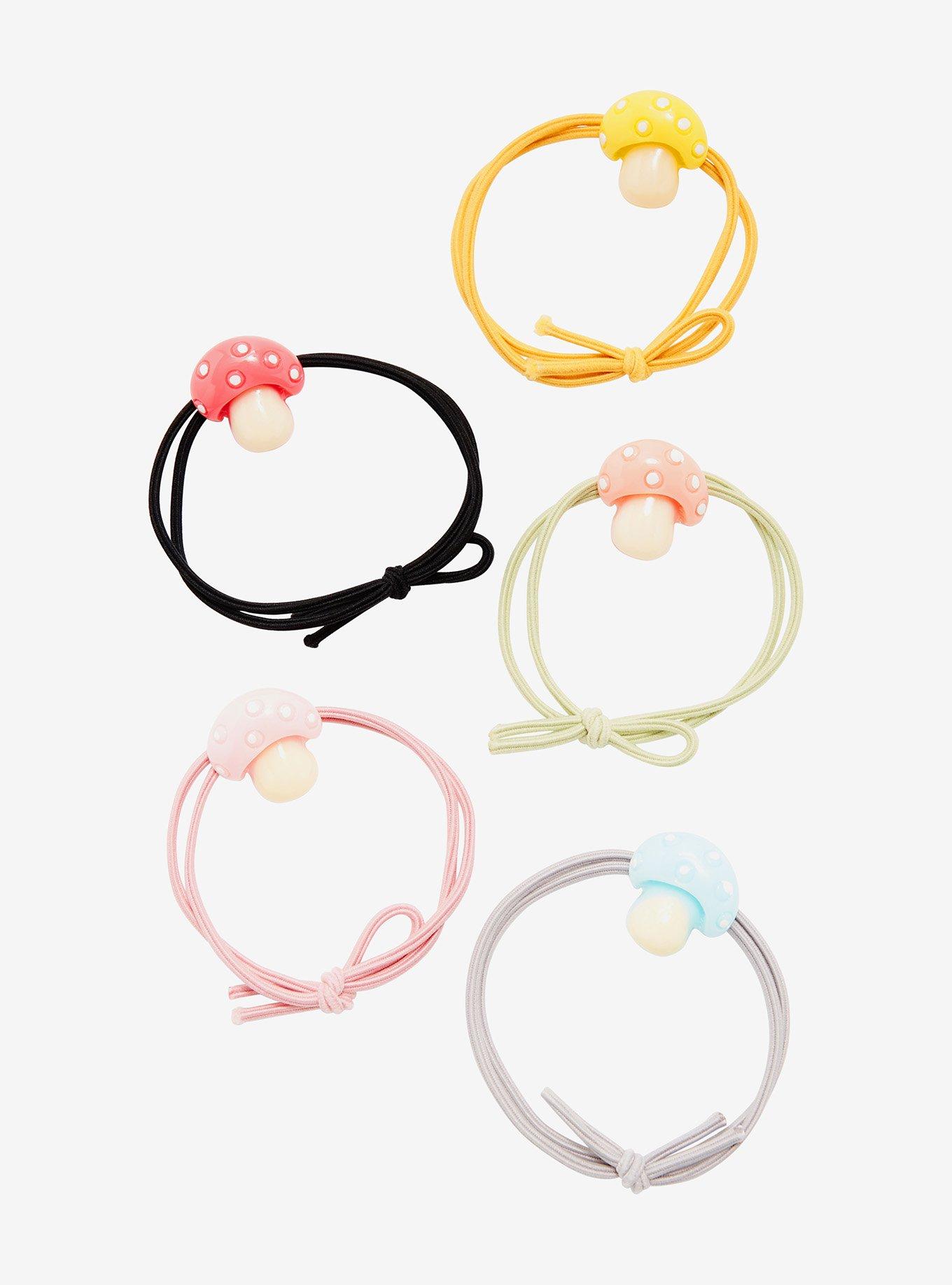 Mushroom Charm Hair Tie Set, , hi-res