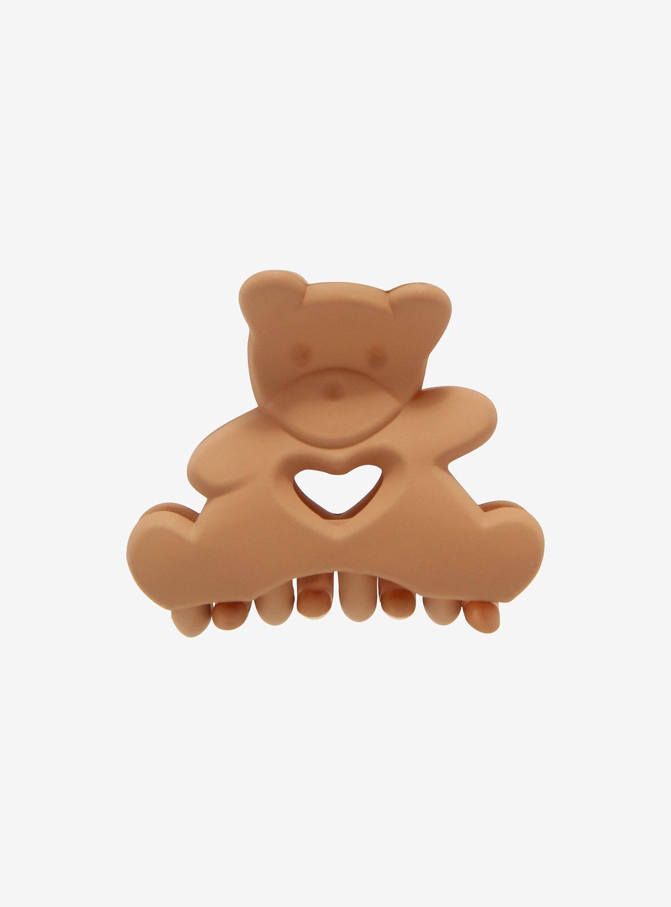 Brown Teddy Bear Hair Clip, , hi-res