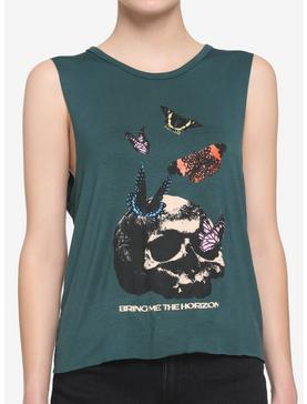 Bring Me The Horizon Skull Butterfly Girls Muscle Top, , hi-res