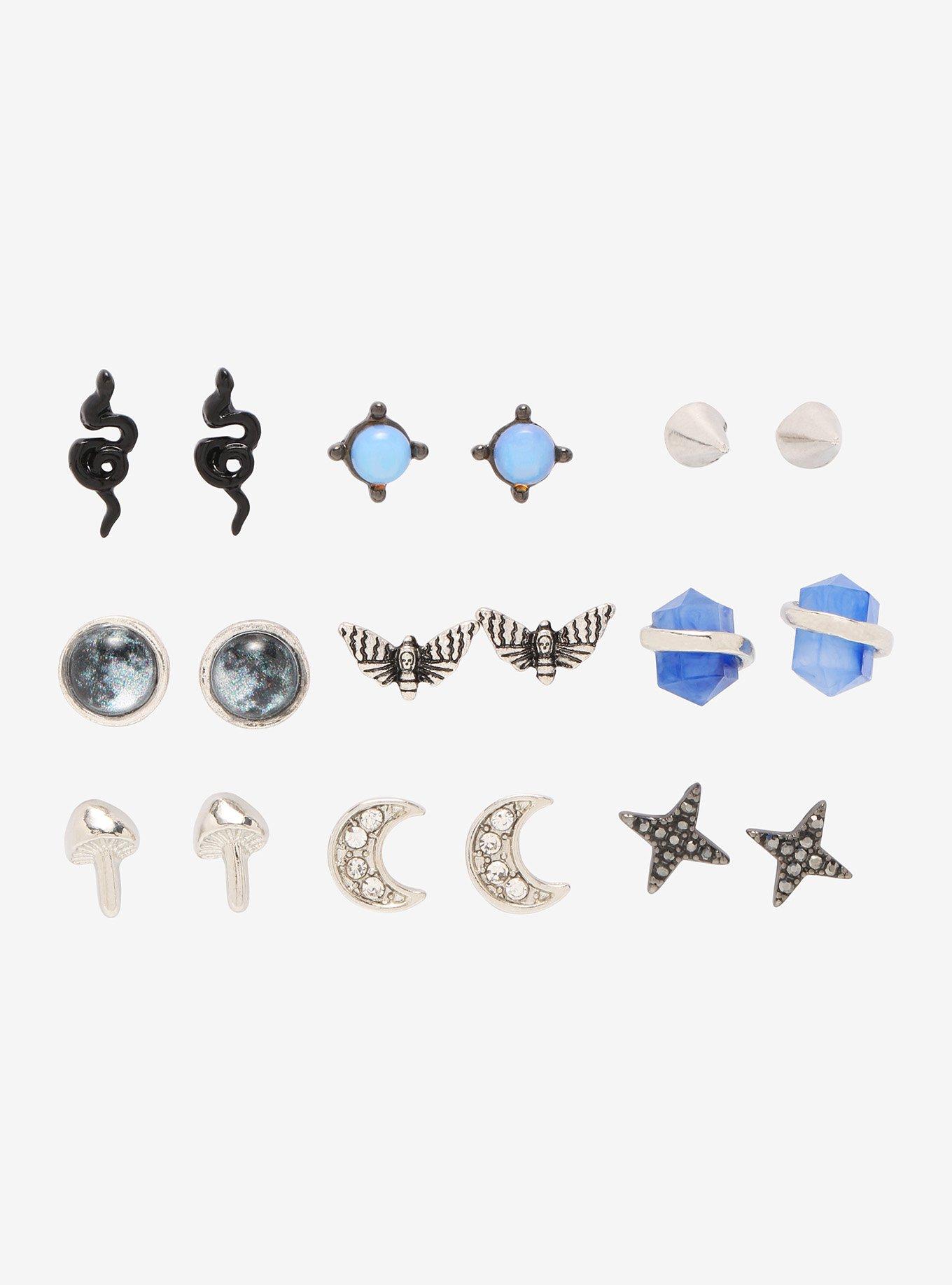 Mystical Crystal Moth Stud Earring Set, , hi-res