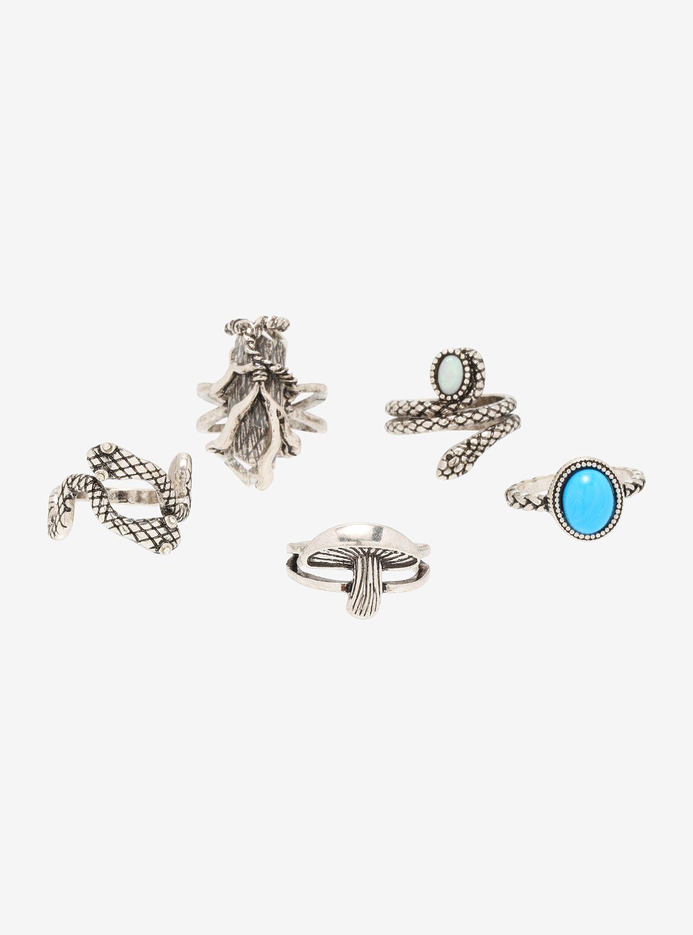 Tree Of Life Snake Crystal Ring Set, , hi-res