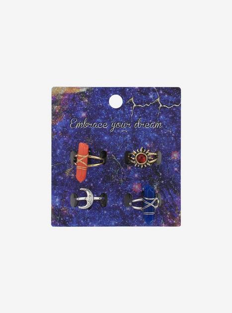 Celestial Crystal Wrapped Ring Set | Hot Topic