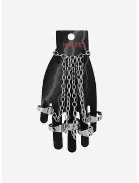 Five Finger Attached Ring Chain Bracelet, , hi-res