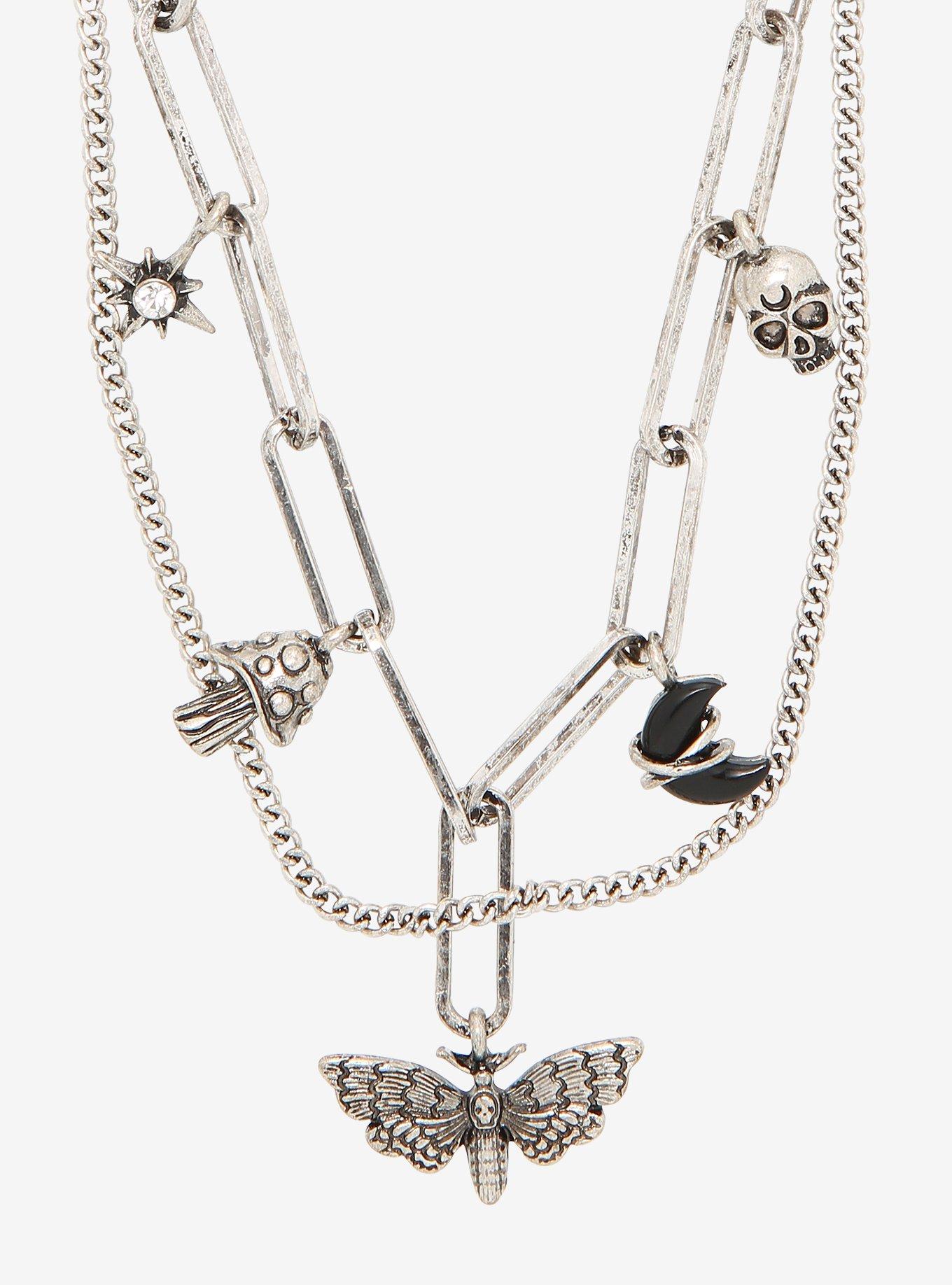 Death Moth Double Chain Necklace | Hot Topic