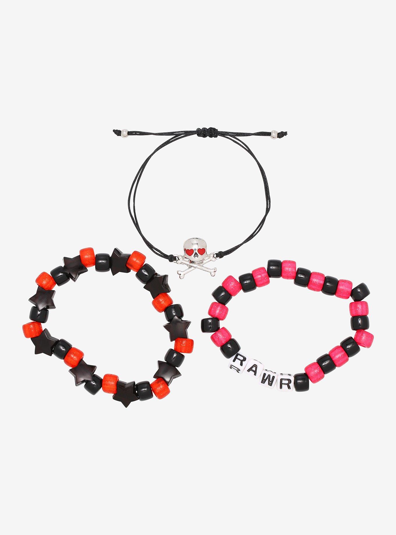 Skull Rawr Cord & Beaded Bracelet Set, , hi-res