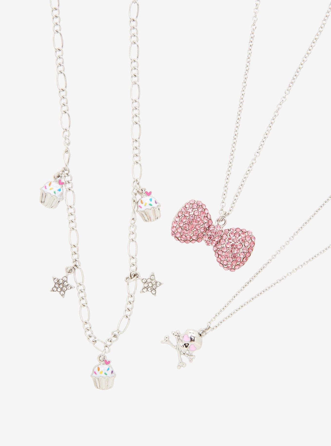 Rawr XD Bow Cupcake Skull Necklace Set, , hi-res