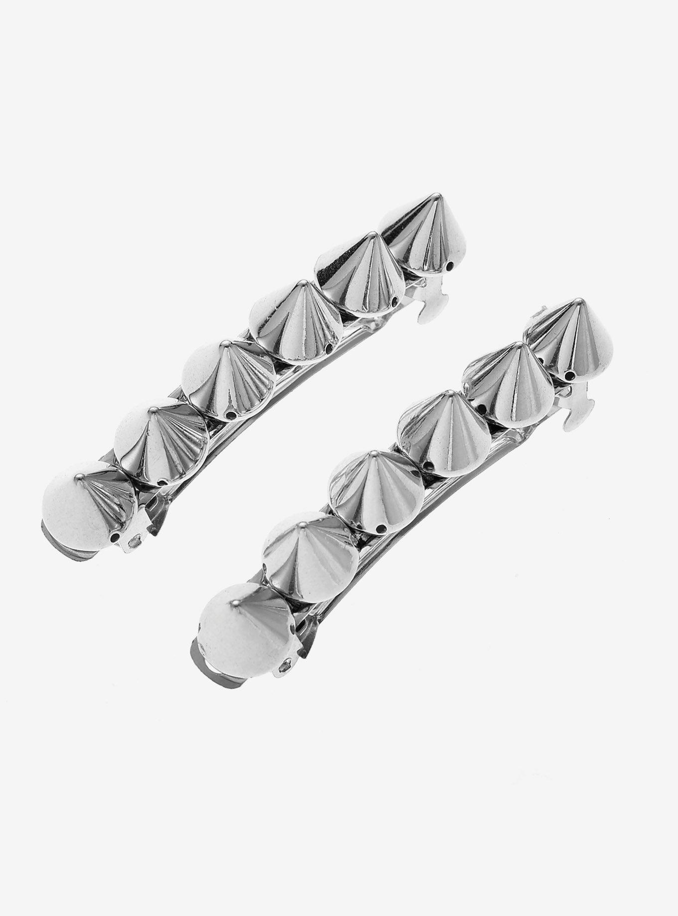 Silver Spikes Hair Clip Set, , hi-res