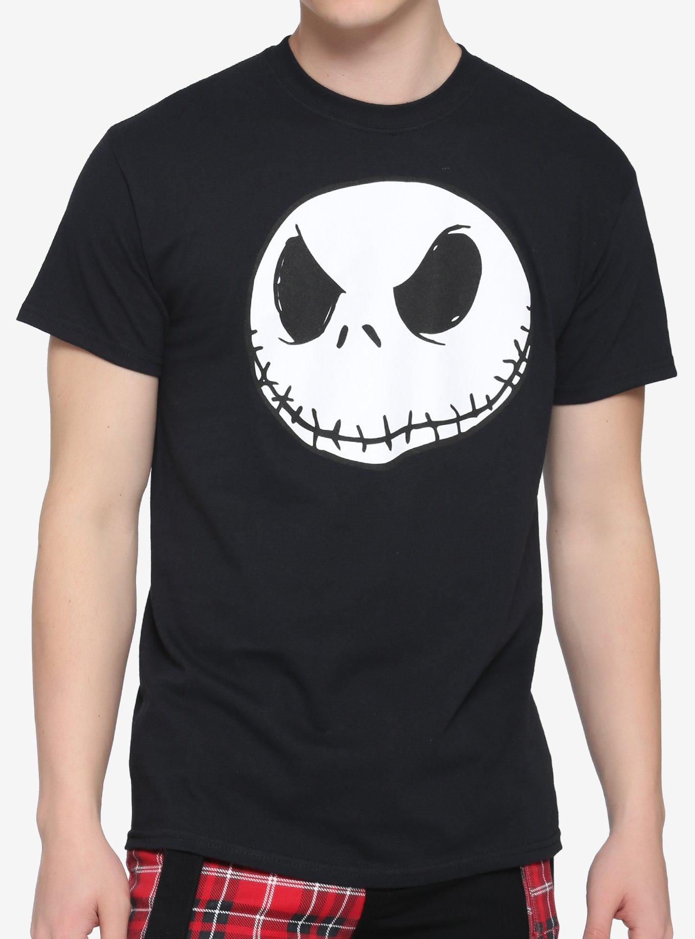 The Nightmare Before Christmas Jack Skellington Smirk T-Shirt, BLACK, hi-res