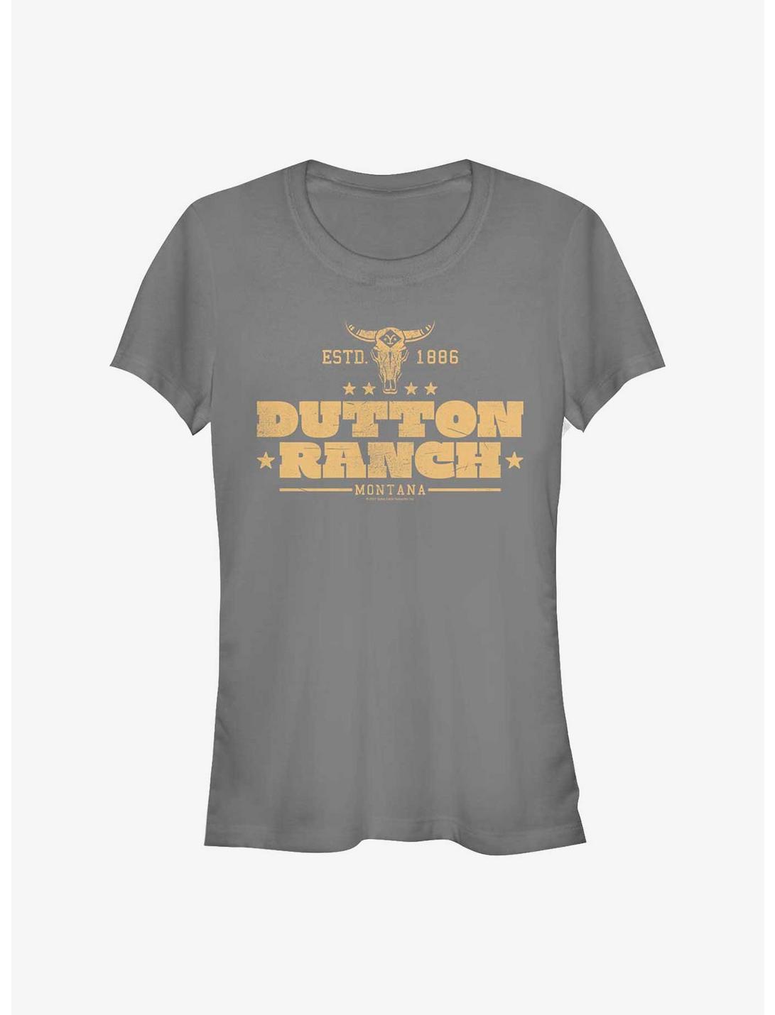 Yellowstone Dutton Ranch Est. 1886 Girls T-Shirt, CHARCOAL, hi-res