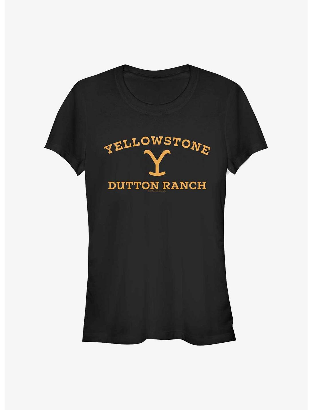 Yellowstone Dutton Ranch Logo Girls T-Shirt, BLACK, hi-res