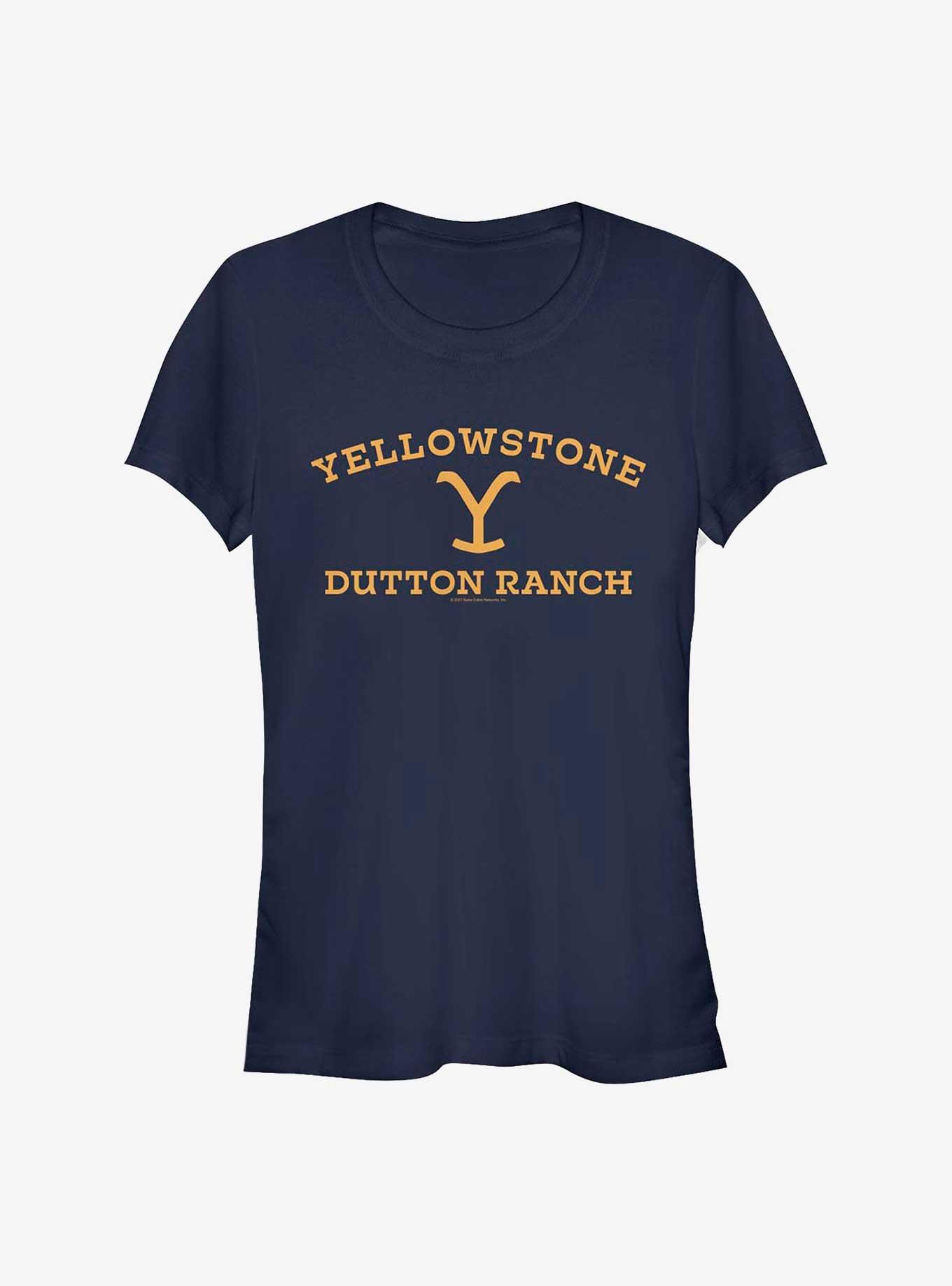 Yellowstone Dutton Ranch Logo Girls T-Shirt, NAVY, hi-res