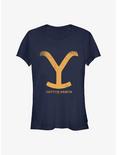 Yellowstone Dutton Ranch Symbol Girls T-Shirt, NAVY, hi-res