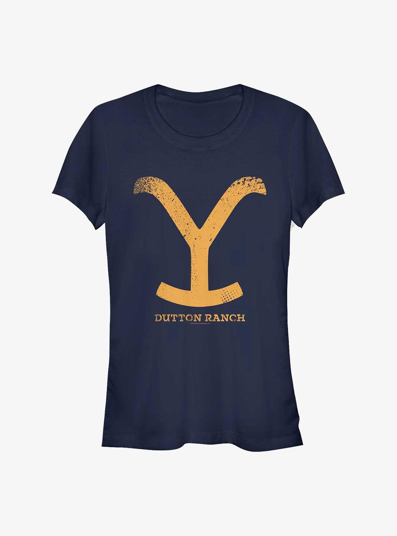 Yellowstone Dutton Ranch Symbol Girls T-Shirt, NAVY, hi-res