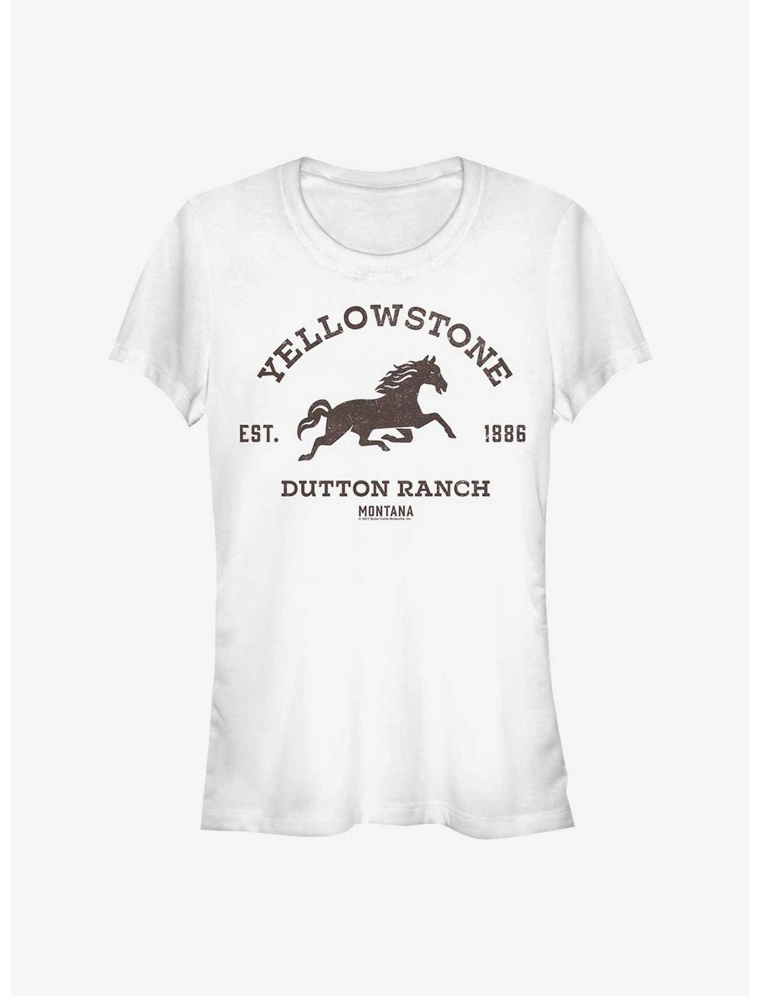 Yellowstone Dutton Ranch Badge Girls T-Shirt, WHITE, hi-res
