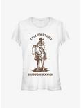 Yellowstone Man On Horse Brown Girls T-Shirt, WHITE, hi-res