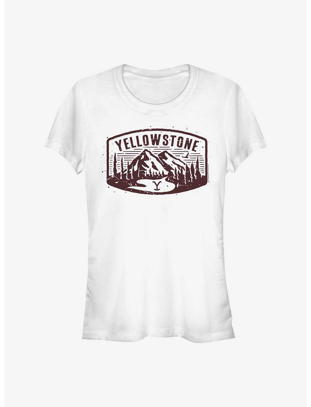 Yellowstone Mountains Girls T-Shirt, WHITE, hi-res