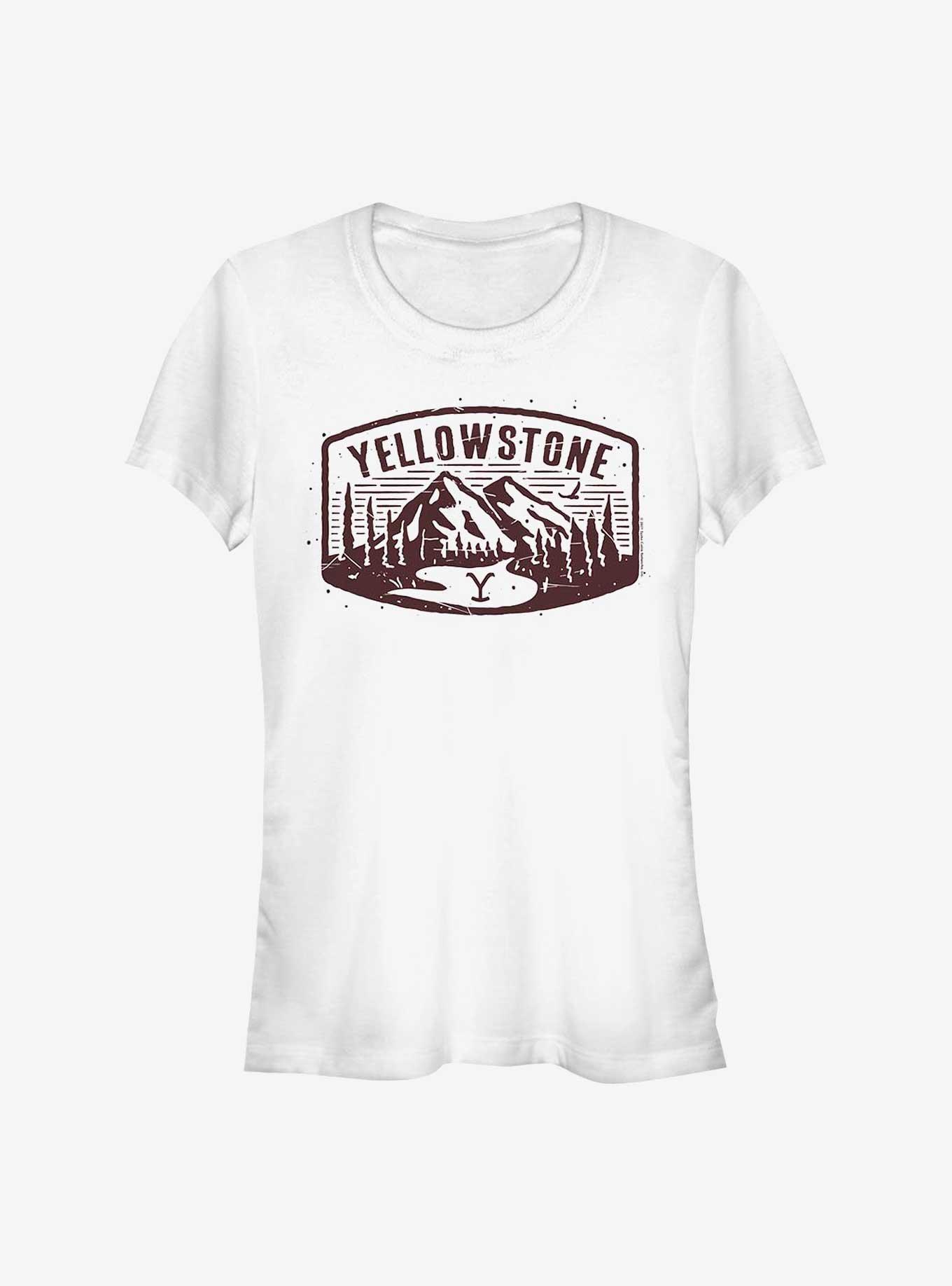 Yellowstone Mountains Girls T-Shirt, WHITE, hi-res