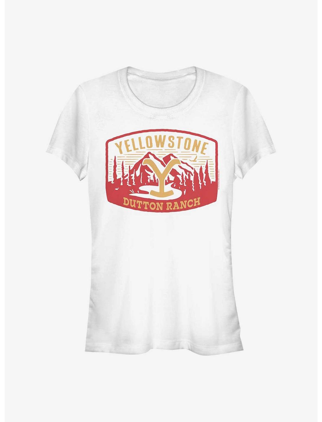 Yellowstone Dutton Ranch Mountains Girls T-Shirt, WHITE, hi-res