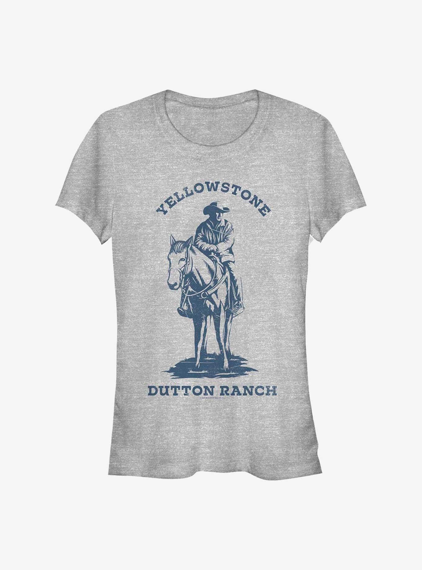 Yellowstone Dutton Ranch Distressed Sign Girls T-Shirt, ATH HTR, hi-res