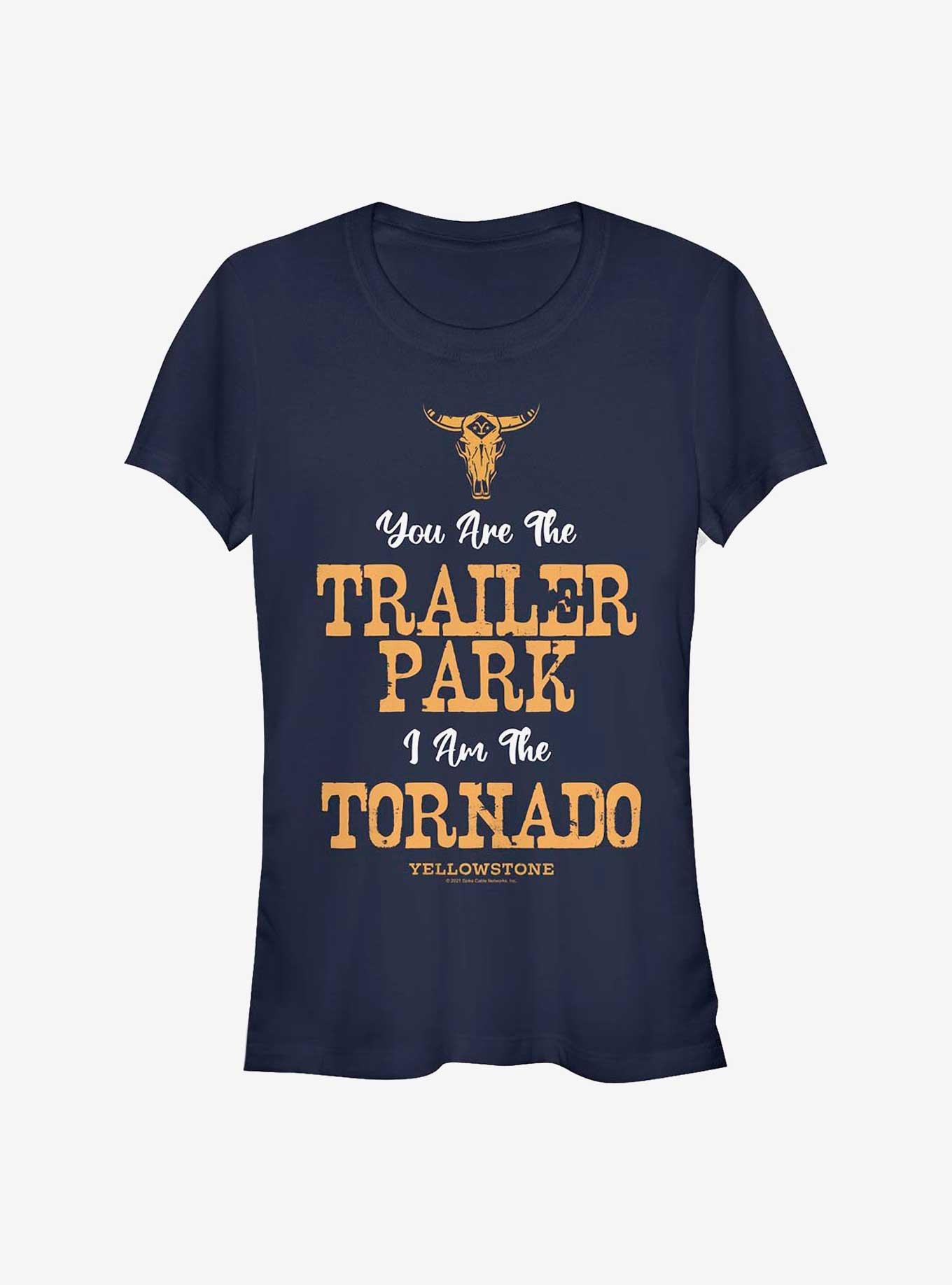 Yellowstone You Are The Trailer Park, I Am The Tornado Girls T-Shirt, NAVY, hi-res