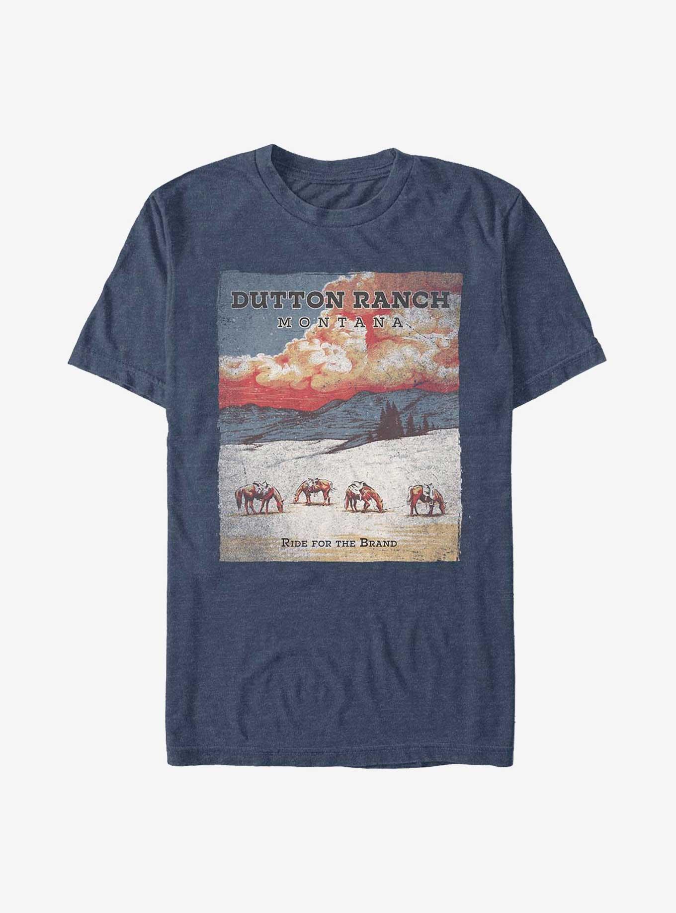 Yellowstone Ride For The Brand Poster T-Shirt - BLUE | Hot Topic