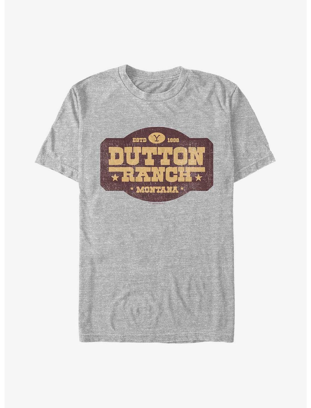 Yellowstone Dutton Ranch Distressed Sign T-Shirt, ATH HTR, hi-res