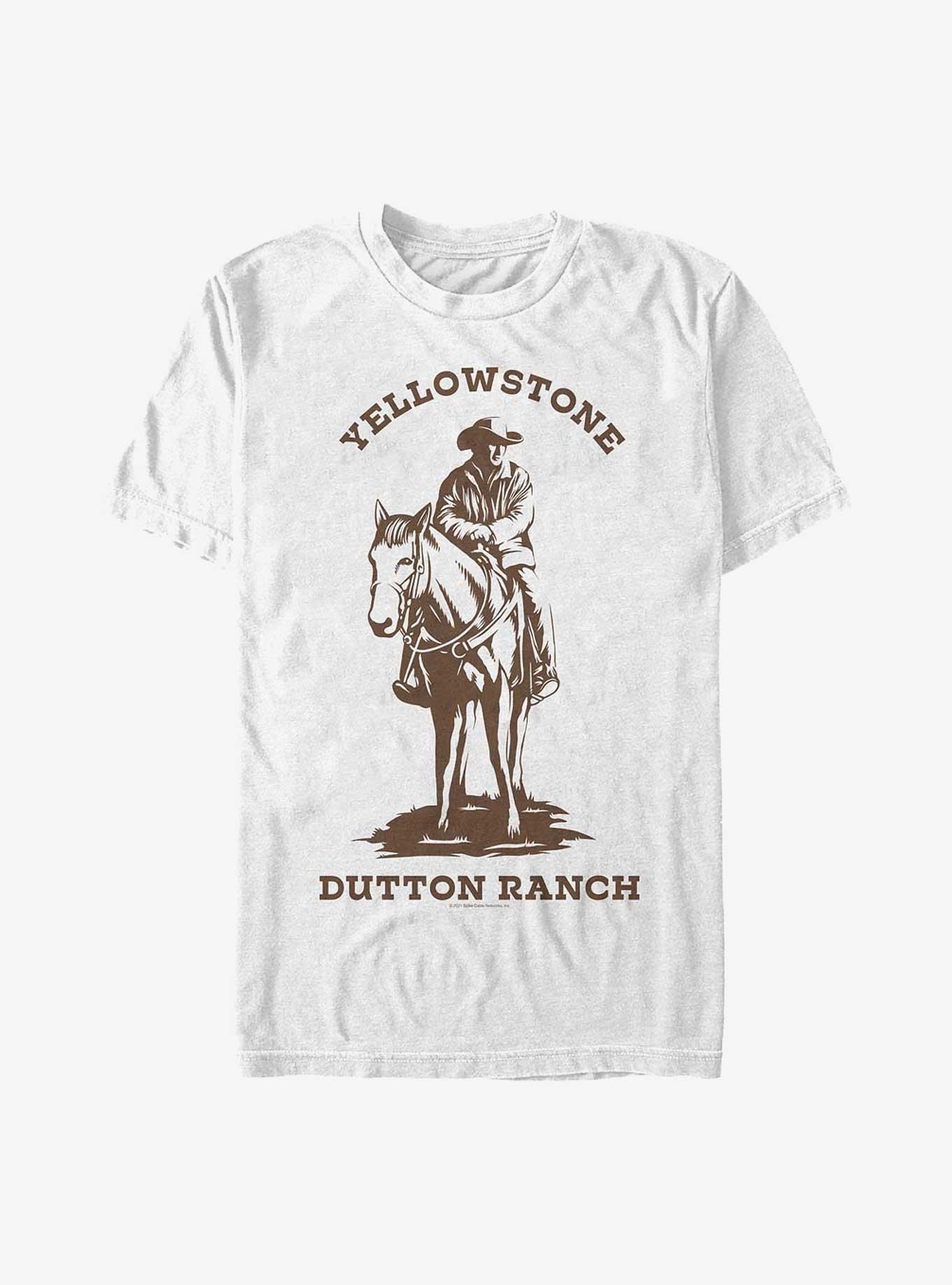 Yellowstone Man On Horse Brown T-Shirt, WHITE, hi-res