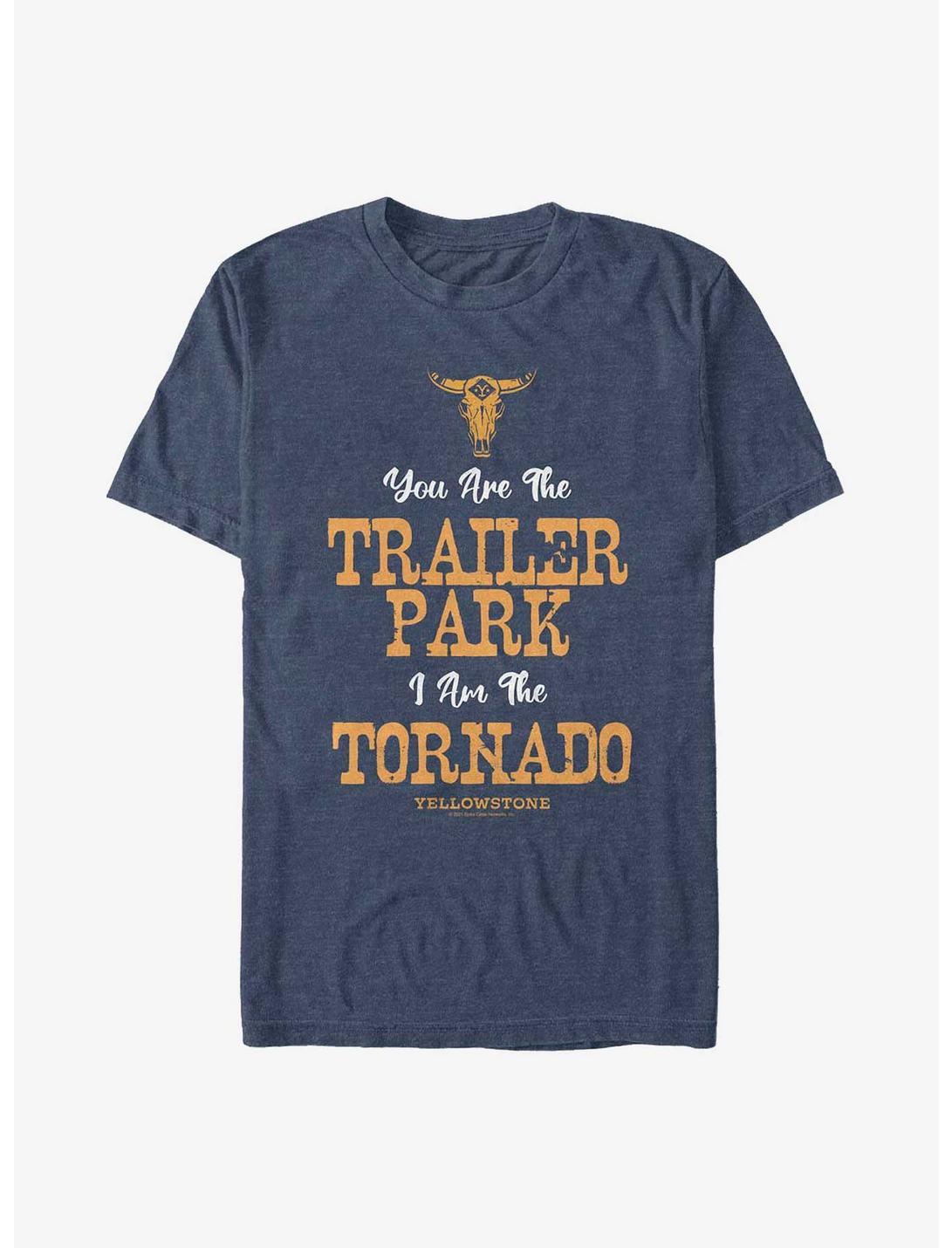 Yellowstone You Are The Trailer Park, I Am The Tornado T-Shirt, NAVY HTR, hi-res