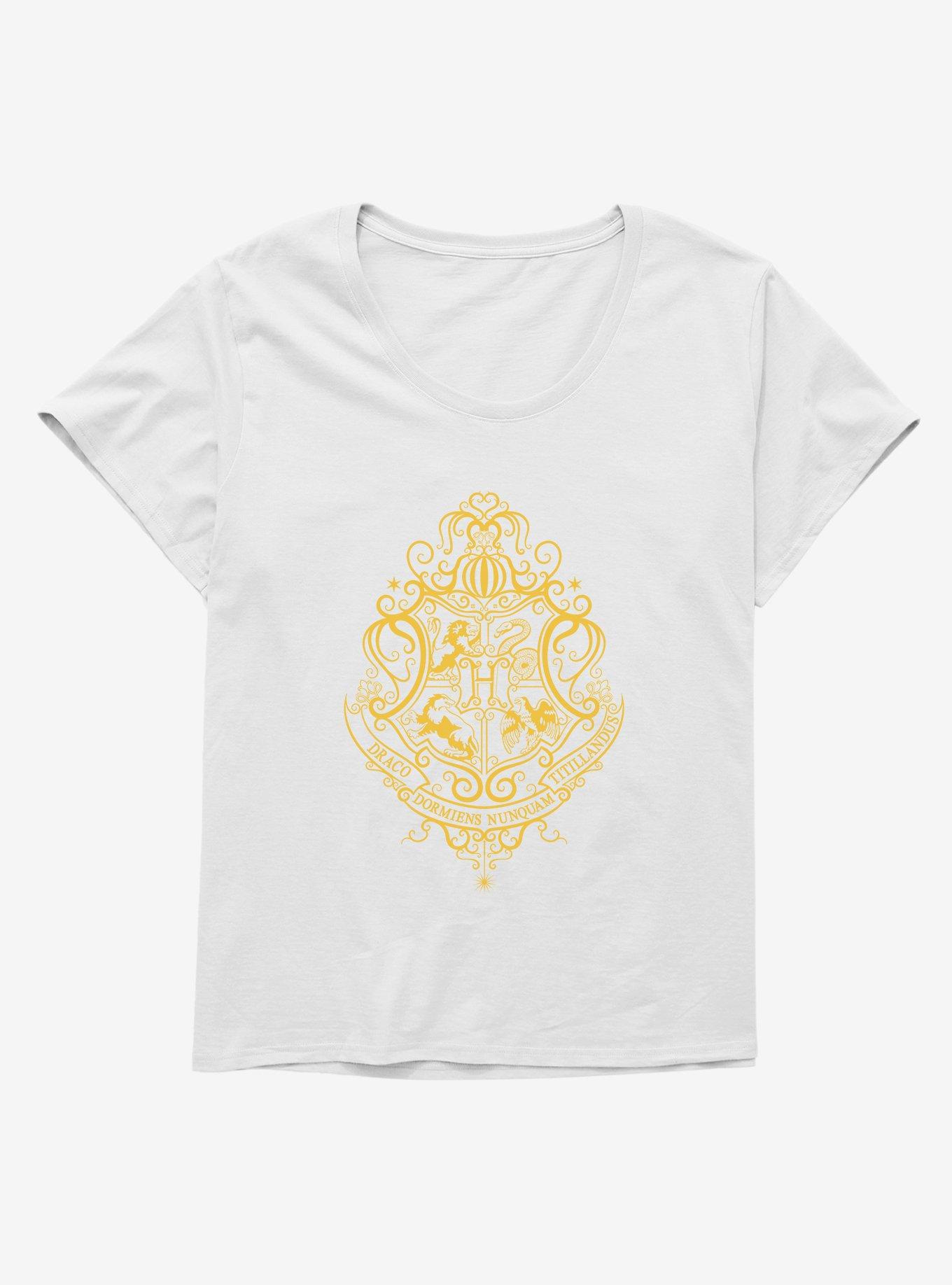 Harry Potter Hogwarts Crest Abstract Girls T-Shirt Plus Size, WHITE, hi-res
