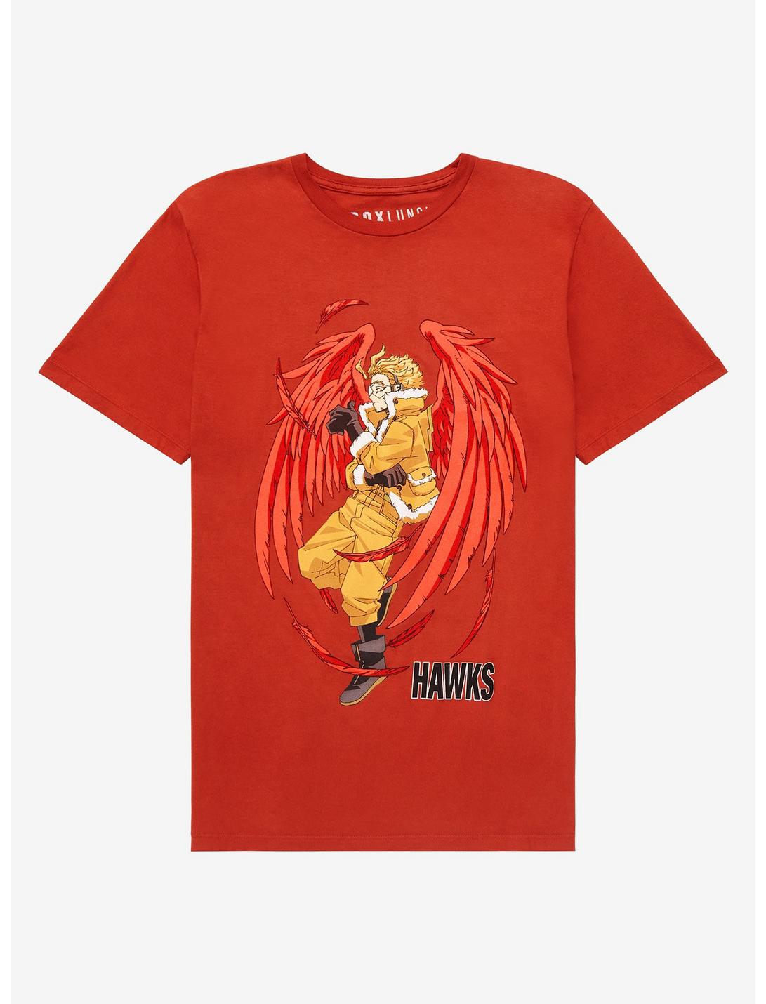 My Hero Academia Hawks Women's T-Shirt - BoxLunch Exclusive, RED, hi-res