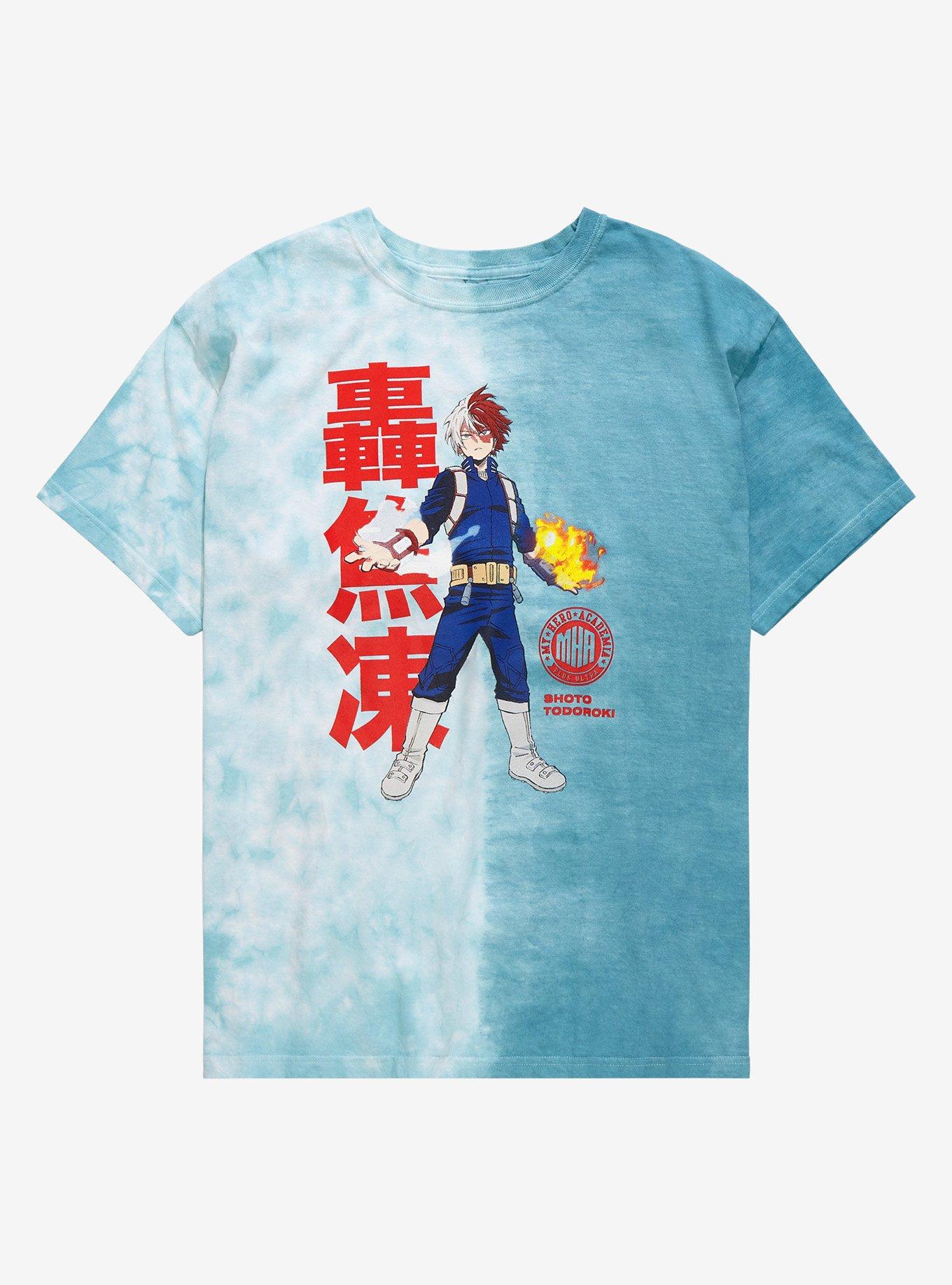 My Hero Academia Shoto Todoroki Split-Dye Women's T-Shirt - BoxLunch Exclusive, BLUE, hi-res