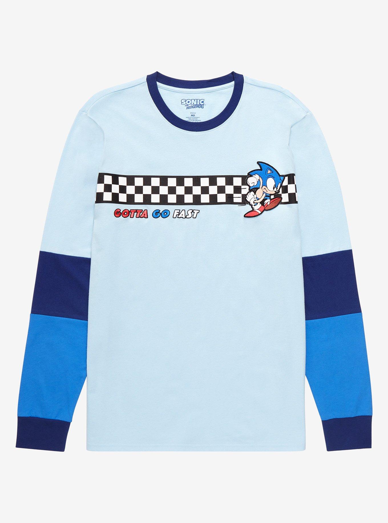 Sonic the Hedgehog Gotta Go Fast Color Block Long Sleeve T-Shirt - BoxLunch Exclusive, MULTI, hi-res