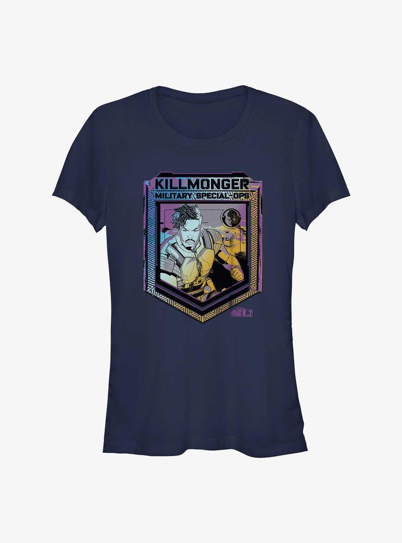 What If?? Erik Killmonger Military Special-Ops Girls T-Shirt, NAVY, hi-res