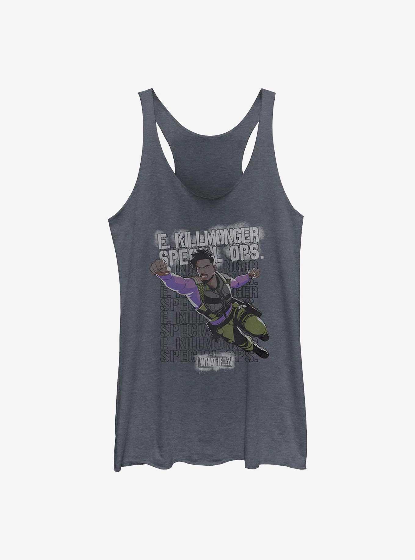 What If?? Erik Killmonger Army Brat Girls Tank, NAVY HTR, hi-res