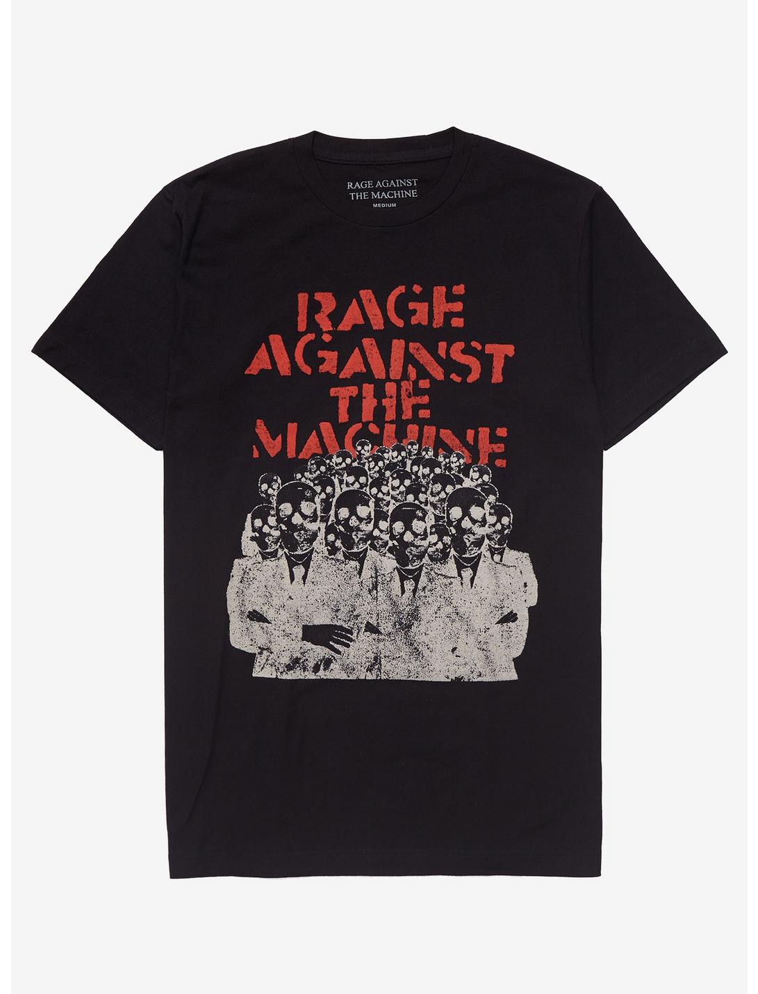 Rage Against The Machine Crowd Of Skeletons Girls T-Shirt, BLACK, hi-res