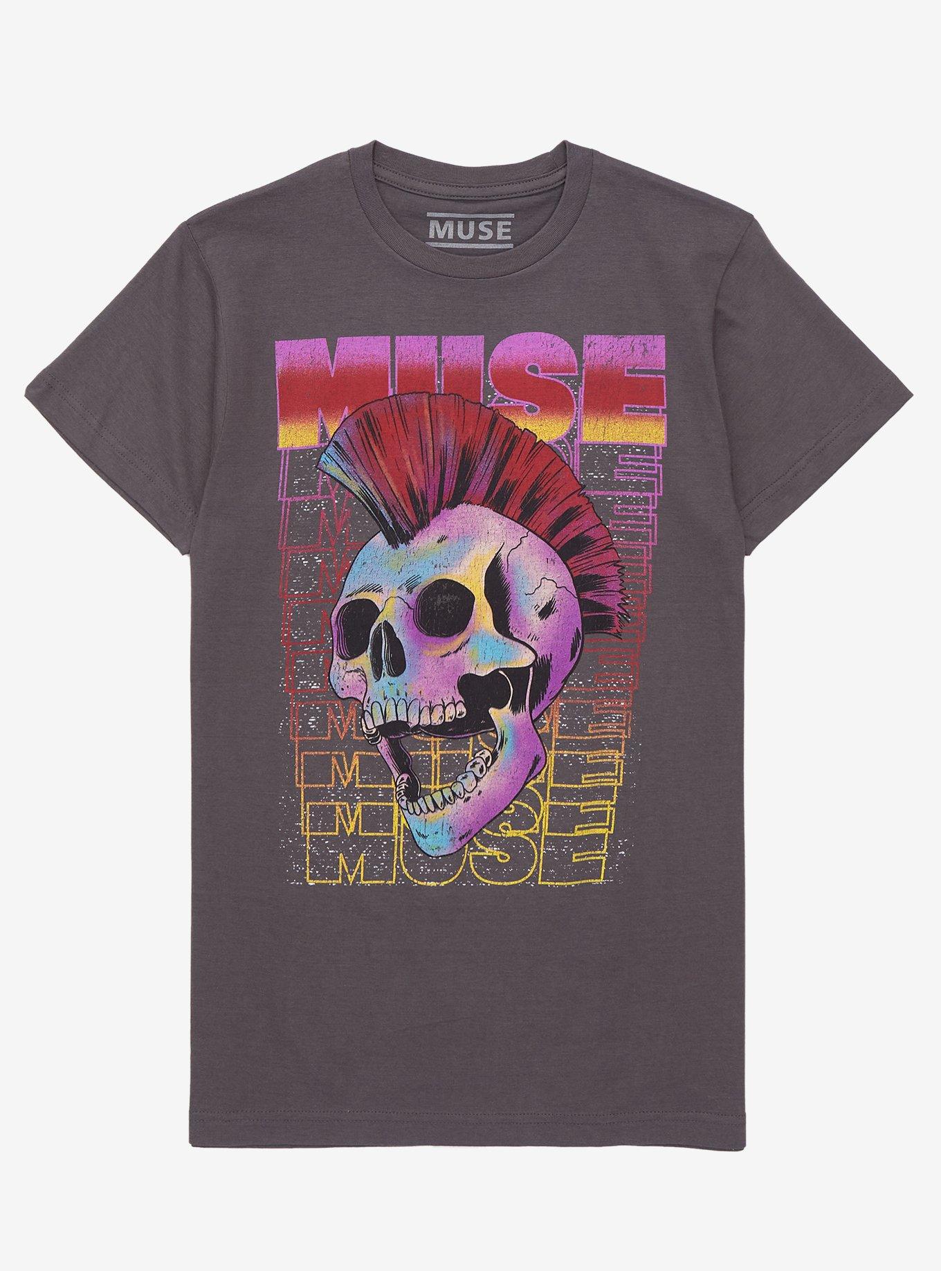 Muse Mohawk Skull Girls T-Shirt, BLACK, hi-res