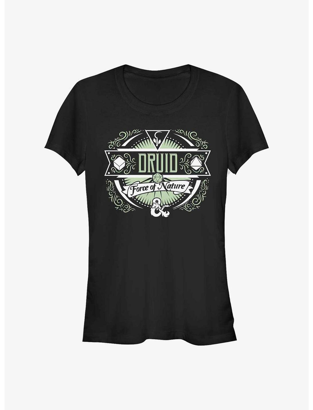 Dungeons And Dragons Druid Label Girls T-Shirt, BLACK, hi-res